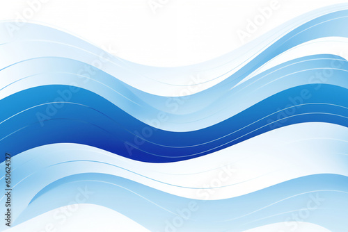 Blue wave pattern background with fluid graphic curves for a modern contemporary sea and ocean waves flat design for a concept art waveform project, computer Generative AI stock illustration image