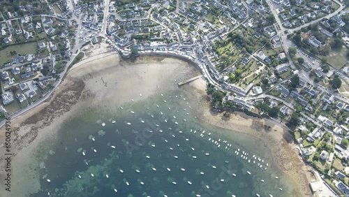 Vidéo aérienne drone plage Port Navalo région Bretagne France bateaux port nautique photo