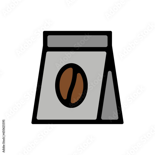 picto logo icones et symbole cafe sac sachet grain torrefie epais gris