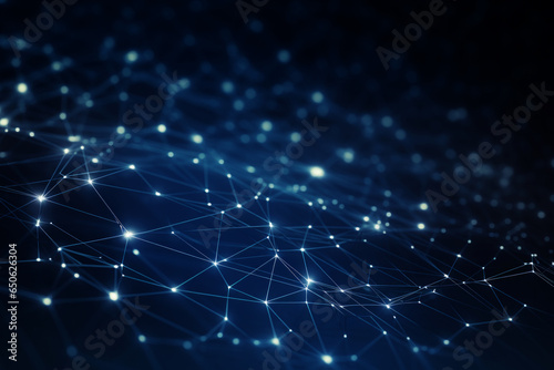 Dark blue abstract background with a network grid 0