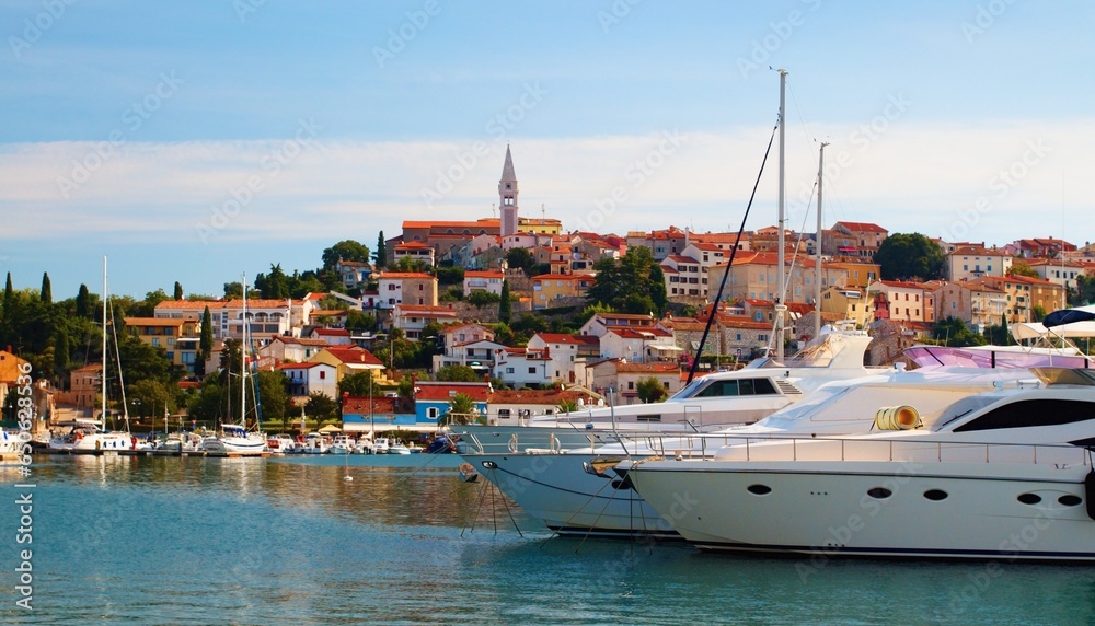 Yachts in the historic town of Vrsar on the Istrian peninsula in Croatia