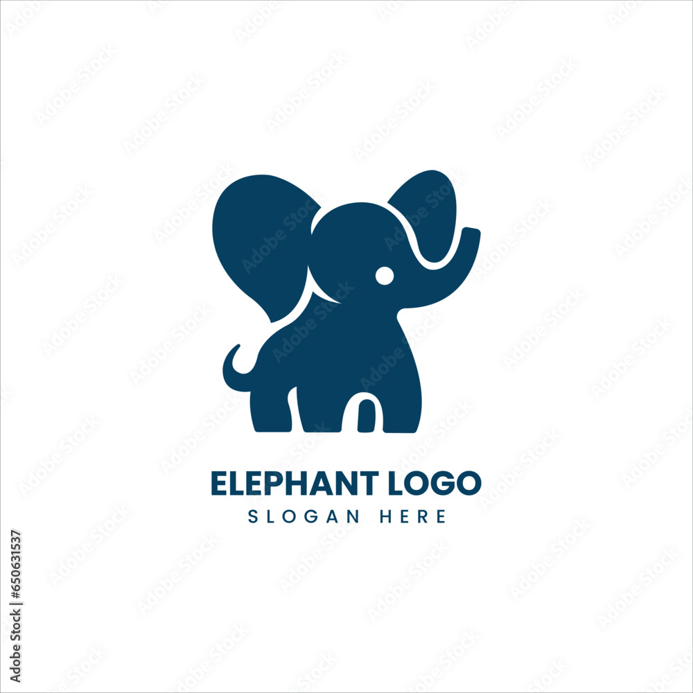 Fototapeta premium Silhouette art elephant logo, vector symbol template