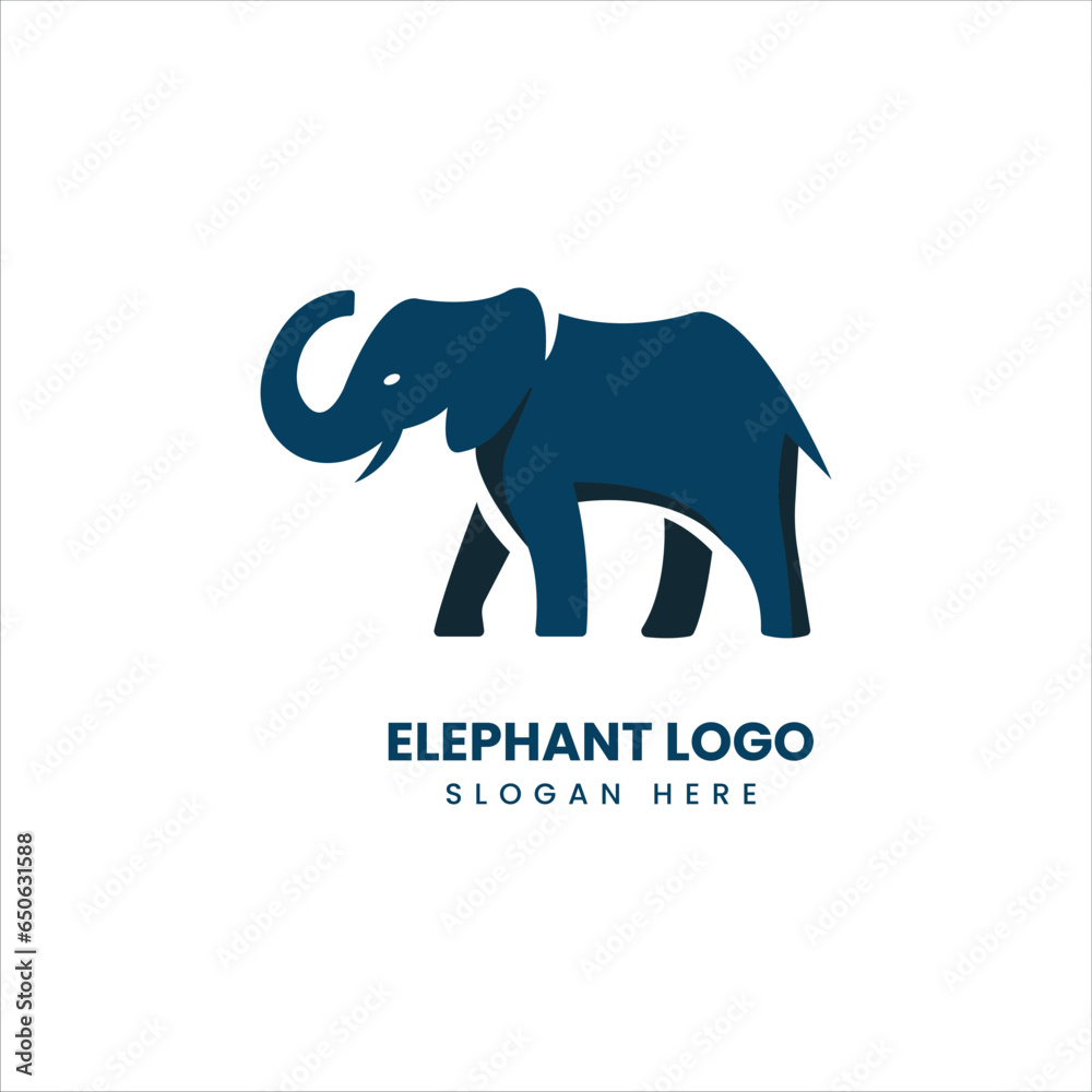 Silhouette art elephant logo, vector symbol template