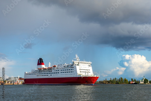 Passenger ship at sea. Tour...