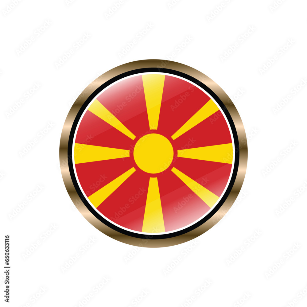 Macedonia flag circle button vector template, trendy, collection, logo, design Macedonia flag circle button vector template, trendy, collection, logo, design