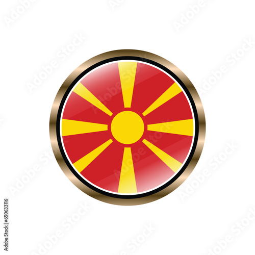 Macedonia flag circle button vector template, trendy, collection, logo, design