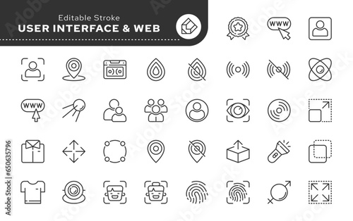 Line icon set. Web mobile user interface. UI and UX. Vector icon pack.