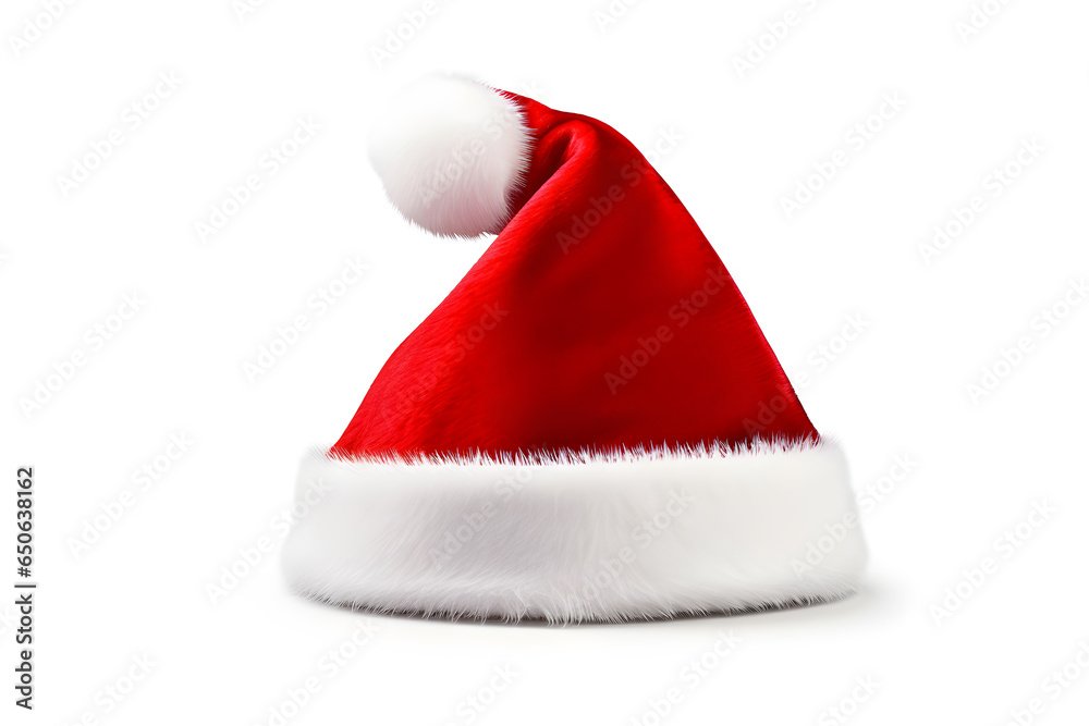 a red and white santa beanie isolated on white background a red and white santa beanie isolated on white background