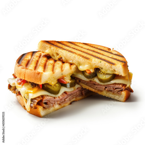 Cuban Sandwich on white background Ai generative