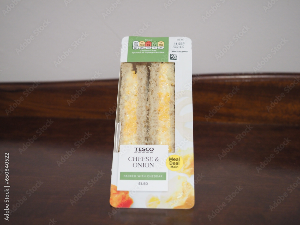 Tesco cheese and onion sandwich Stock Photo Adobe Stock