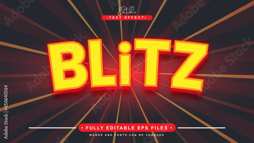 editable blurry blitz text effect.typhography logo