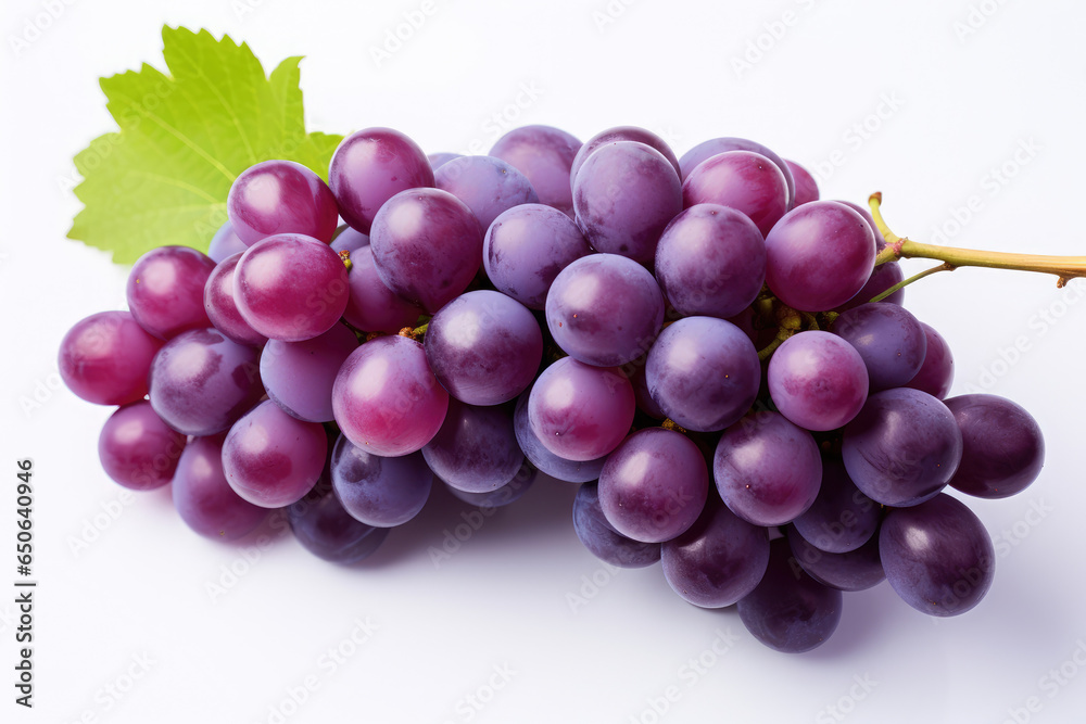 Bunch of grapes on a white_background Ai Generative Bunch of grapes on a white_background Ai Generative