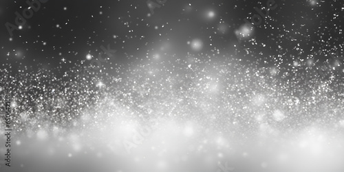White Particle Background, 3d rendering of abstract shiny silver background, Snow Fall Background, generative AI 