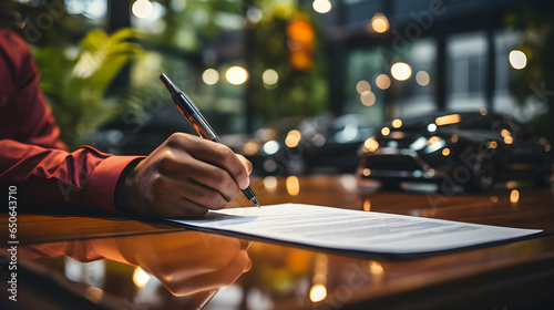 Signing car insurance documents