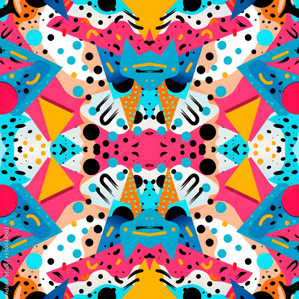 Pop art abstract pattern. Vivid seamless. High resolution