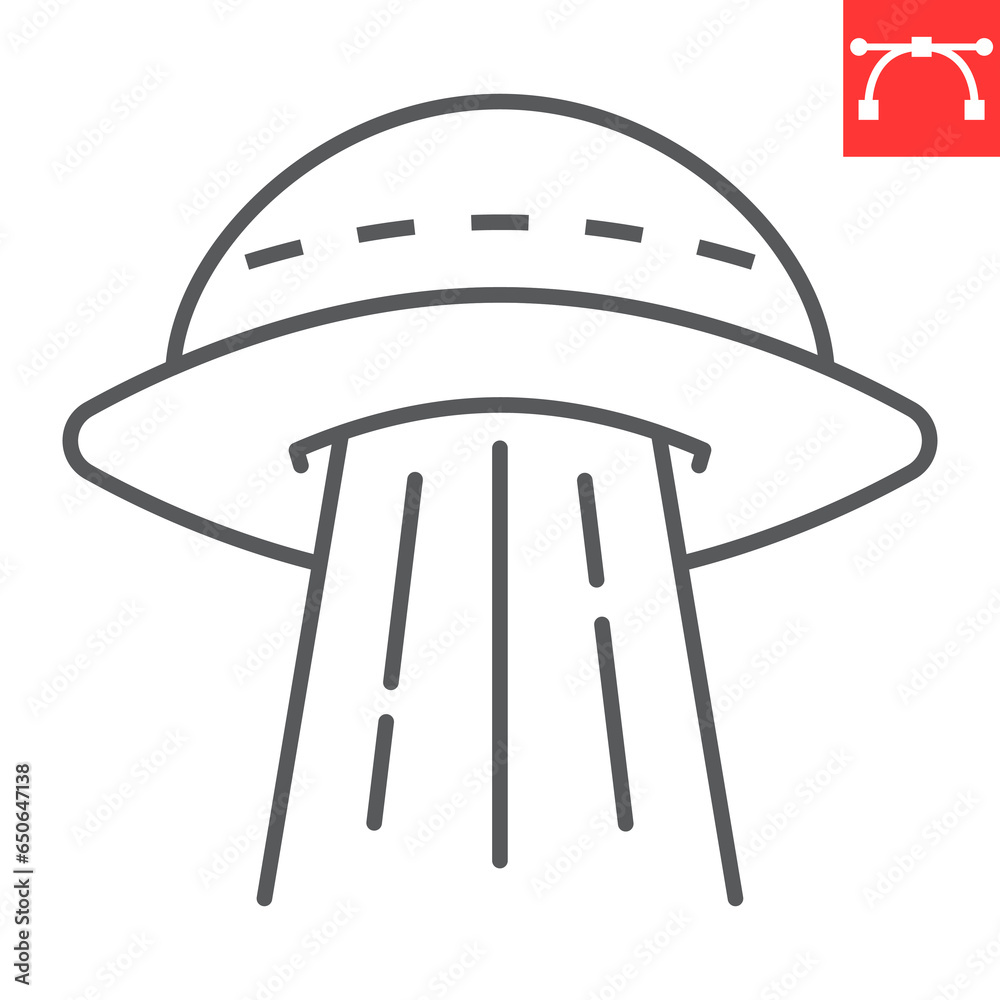 Ufo line icon, cosmos and space, alien spaceship vector icon, vector graphics, editable stroke outline sign, eps 10. Ufo line icon, cosmos and space, alien spaceship vector icon, vector graphics, editable stroke outline sign, eps 10.