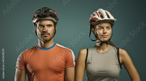 portrait of a person with a bicycle helmet