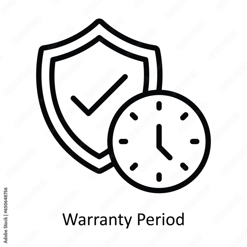 Warranty Period vector outline Icon Design illustration.  store