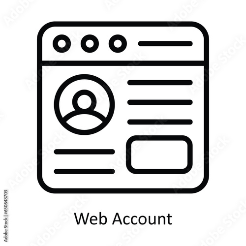Web Account vector  outline Icon Design illustration. Web store Symbol on White background EPS 10 File 