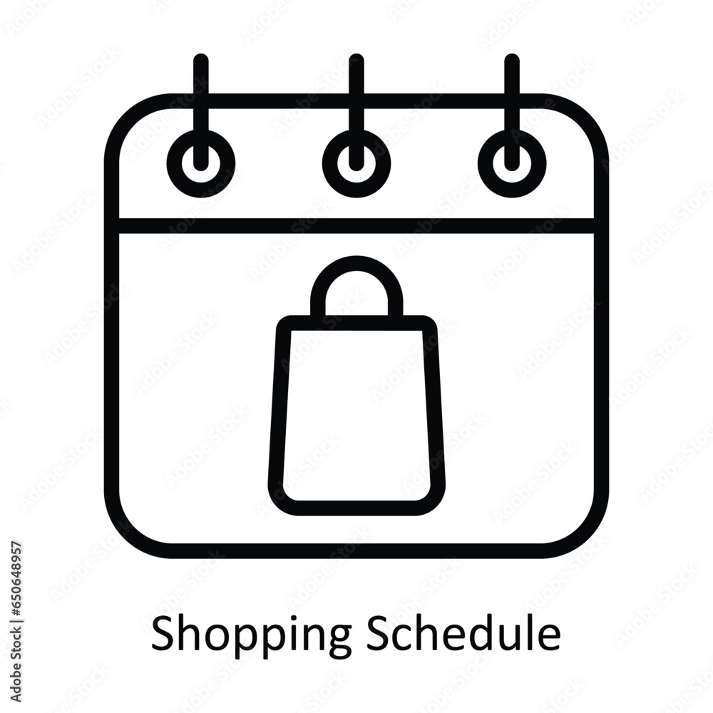 Shopping Schedule vector outline Icon Design illustration. Web store Symbol on White background EPS 10 File Shopping Schedule vector outline Icon Design illustration. Web store Symbol on White background EPS 10 File
