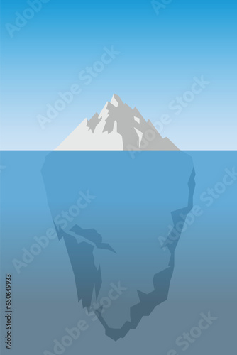 Iceberg in water illustrated design