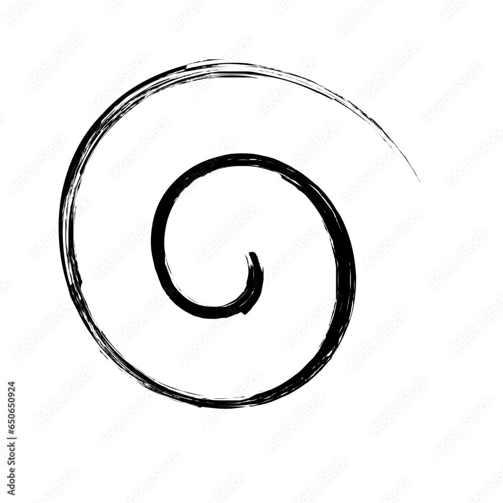 Spiral Line Abstract Grunge Brush Stroke