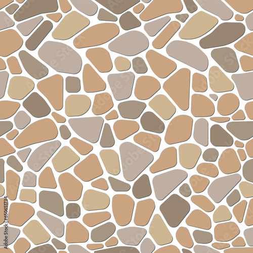 Stone seamless texture. Masonry graphic texture. Mosaic tracery texture. Quality design background. Vector illustration