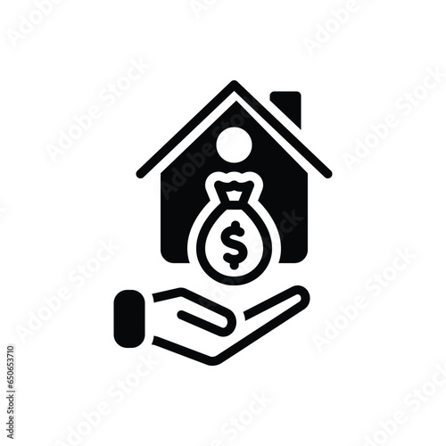 Black solid icon for lending 