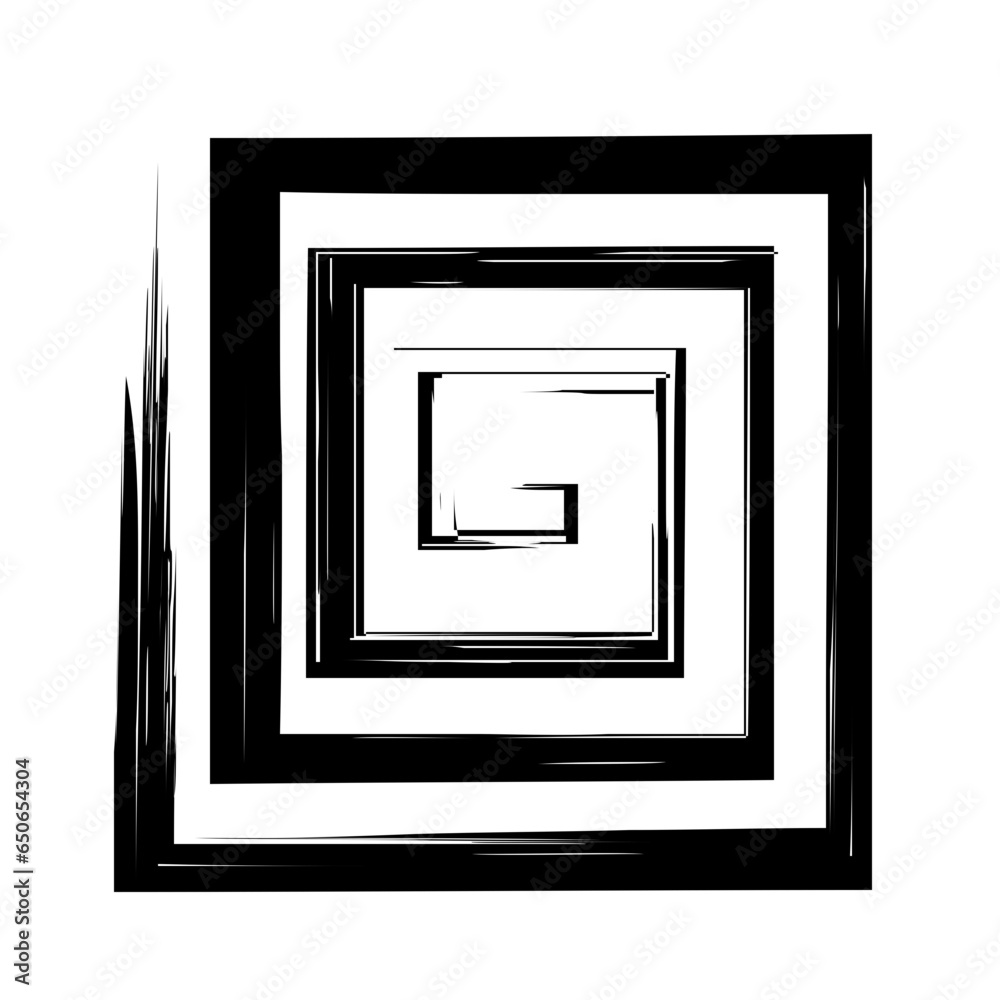 Spiral Line Abstract Grunge Brush Strock