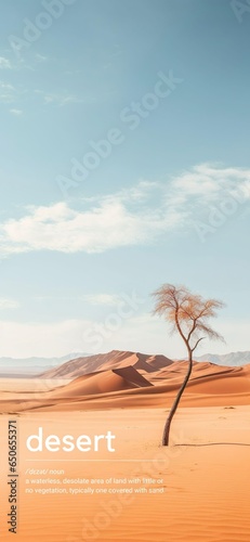 Desert with definition iphone background made with Ai generative technology