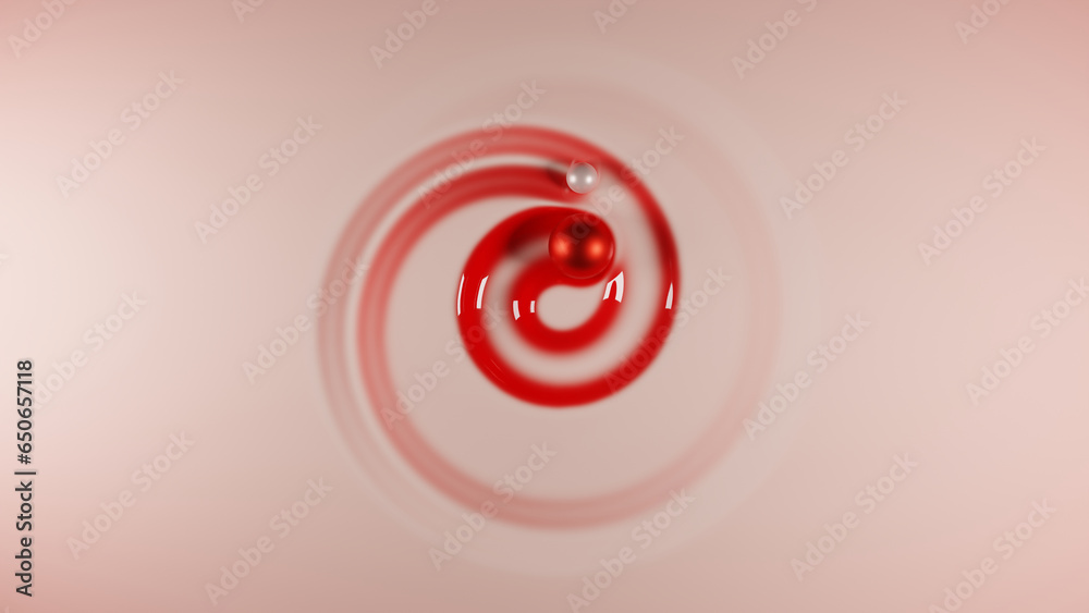 3d rendering. The surface on which the balls are in motion. The spheres leave a trace, a groove with gradient coloring. Soft surface under the pressure of the balls. 3d background illustration. 3d rendering. The surface on which the balls are in motion. The spheres leave a trace, a groove with gradient coloring. Soft surface under the pressure of the balls. 3d background illustration.