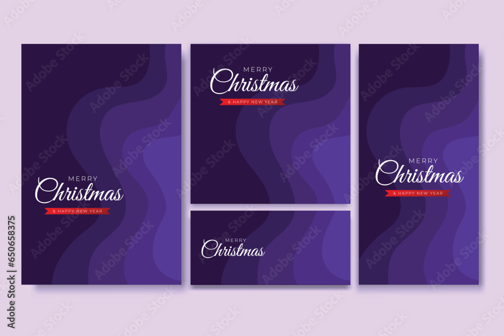 Merry Christmas Flyer and Social media Bundle Set Abstract Background 8