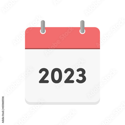 2023年のカレンダーの表紙のアイコン - リング付きのかわいい暦やプランナーのイメージ素材
