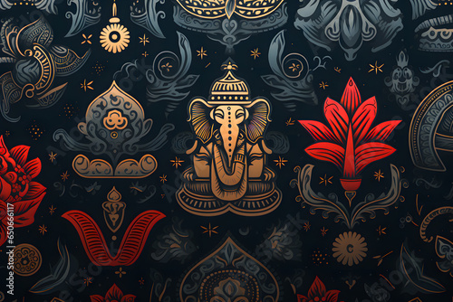 Spiritual Hinduism Patterns: 2D Backgrounds Inspired by the Rich Cultural and Religious Heritage of Hinduism.