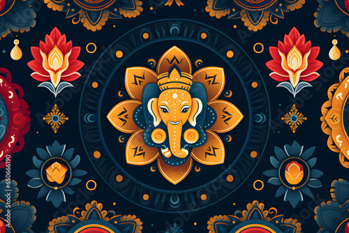 Spiritual Hinduism Patterns: 2D Backgrounds Inspired by the Rich Cultural and Religious Heritage of Hinduism.