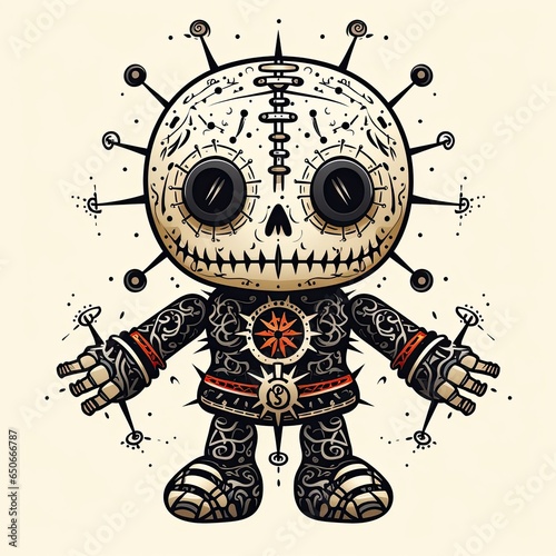 Magic voodoo doll in cartoon style