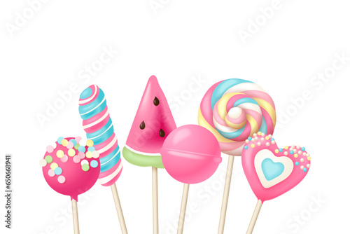 Hand drawn vector lollipops collection photo