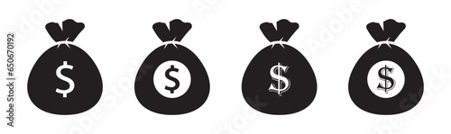Money bag icon, vector illustration
