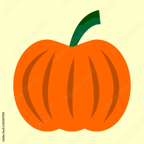 
Illustration depicting an orange pumpkin. The main attribute of the Halloween holiday.