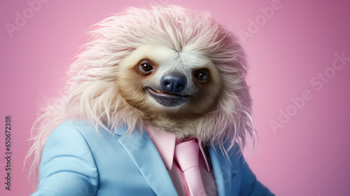 Fancy Sloth   advertising photography    Pastel color palette background