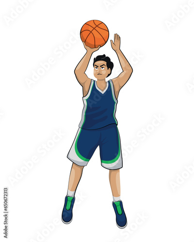 Men basketball character vector illustration ball sports player basket boy game people sports playing action athlete play jump cartoon competition