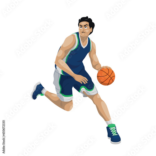 Men basketball character vector illustration ball sports player basket boy game people sports playing action athlete play jump cartoon competition