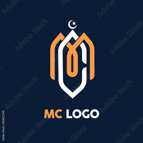 Islamic MC icon logo symbol sign vector business shield design illustration button element emblem concept label icons