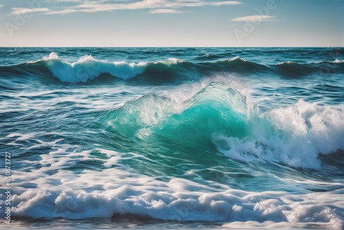 Huge waves rolling on rough seas