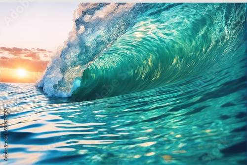 Huge waves rolling on rough seas