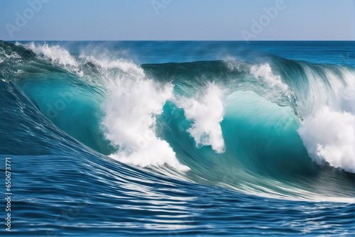 Huge waves rolling on rough seas