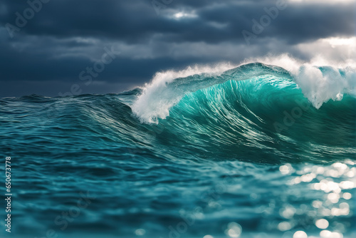 Huge waves rolling on rough seas