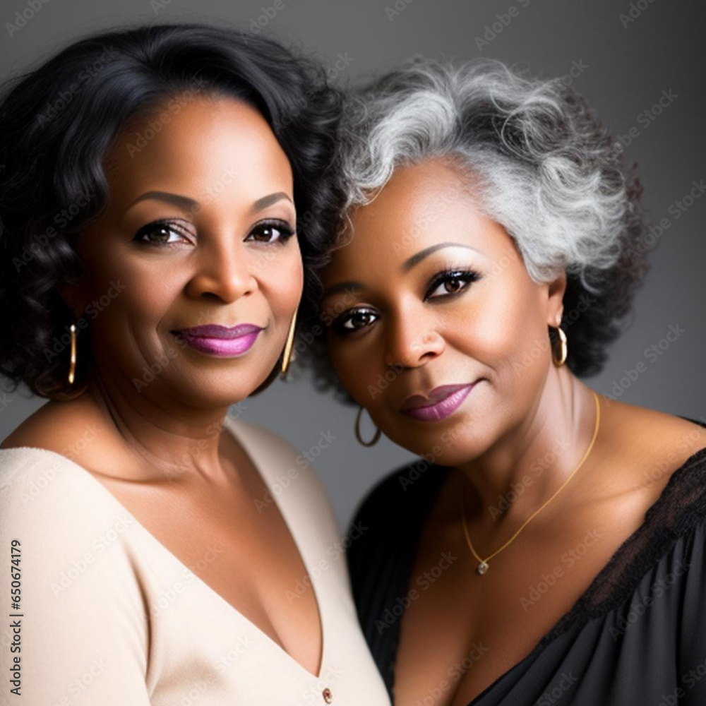 Romantic same gender middle aged black female relationship part of the LGBT community. Generative AI Romantic same gender middle aged black female relationship part of the LGBT community. Generative AI