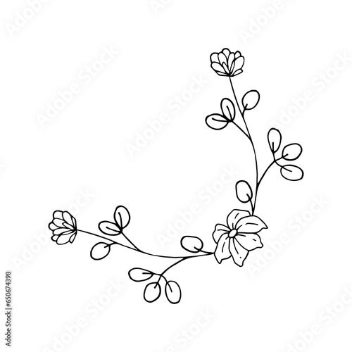 flower corner hand drawn ornament