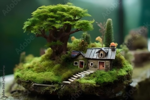 miniature forest house style building
